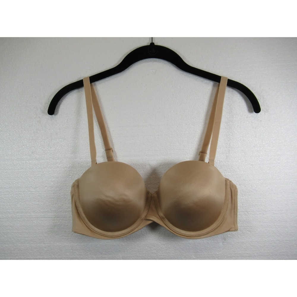 Maidenform Self Expressions Stay Put Strapless Bra 34D Beige Satin UW SE6990